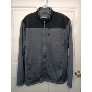 Orvis Bonded Mesh Men's Full Zip Black Gray Colorblock Jacket Size Large EUC